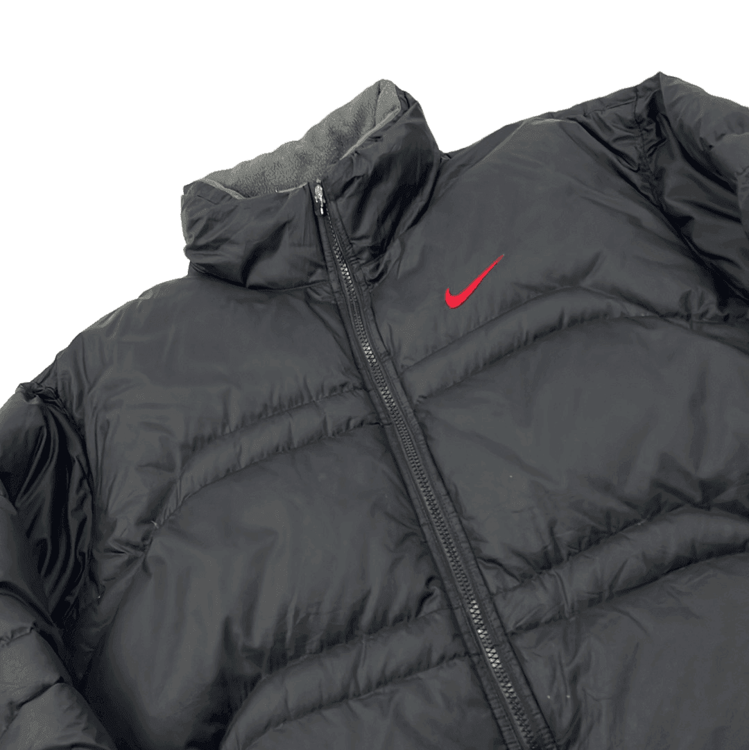 Vintage Black Nike Puffer Coat/ Jacket - Extra Large - The Streetwear Studio