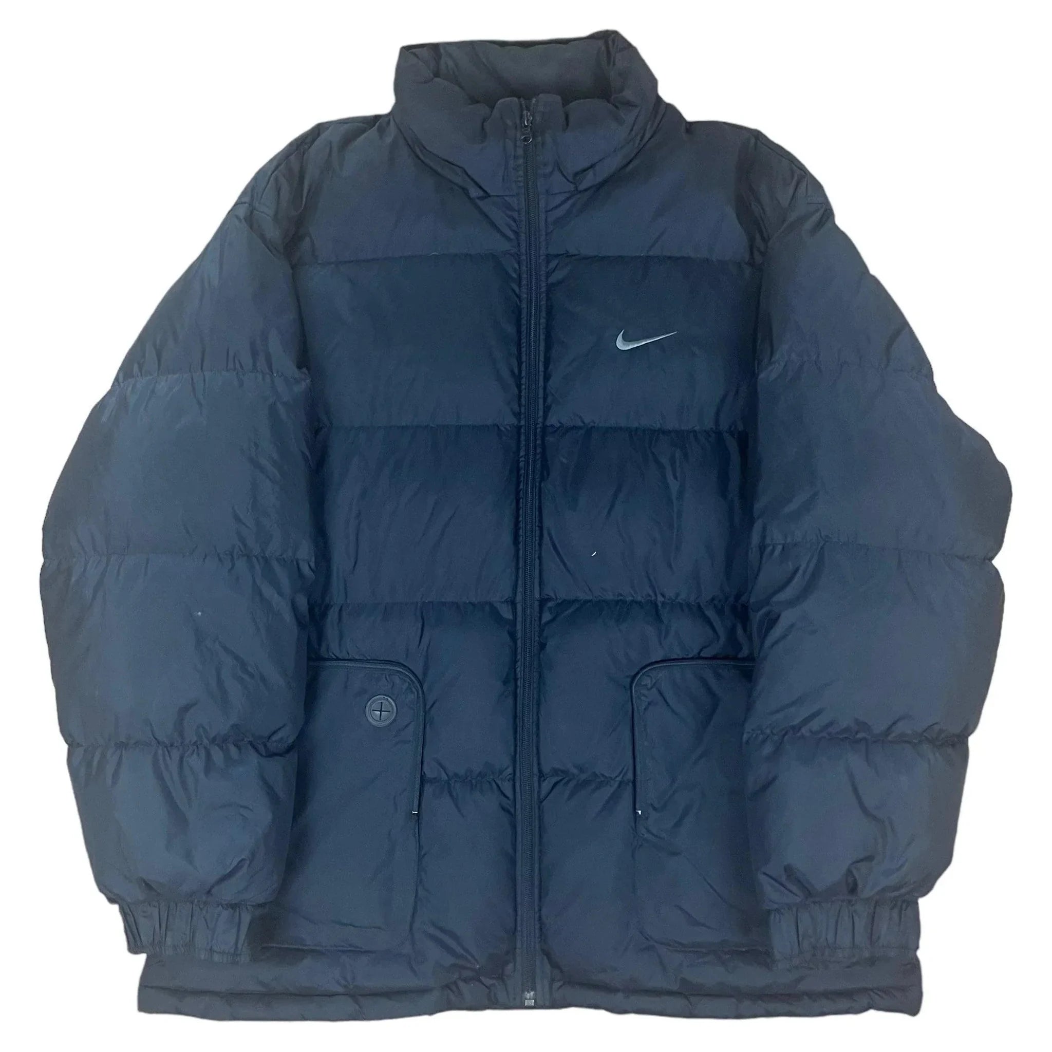 Vintage Black Nike Puffer Coat - L | The Streetwear Studio