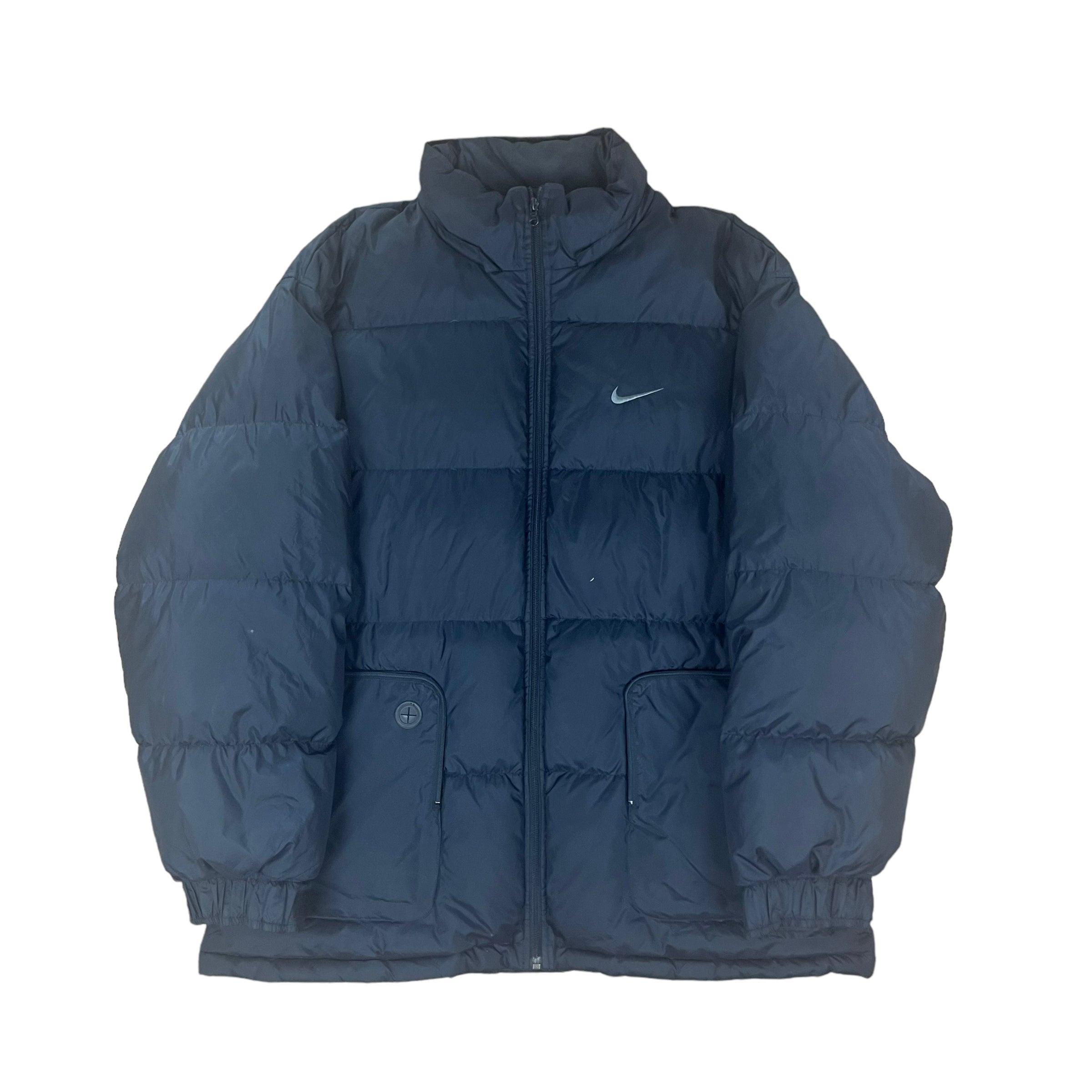 Vintage Black Nike Puffer Coat - Large - The Streetwear Studio