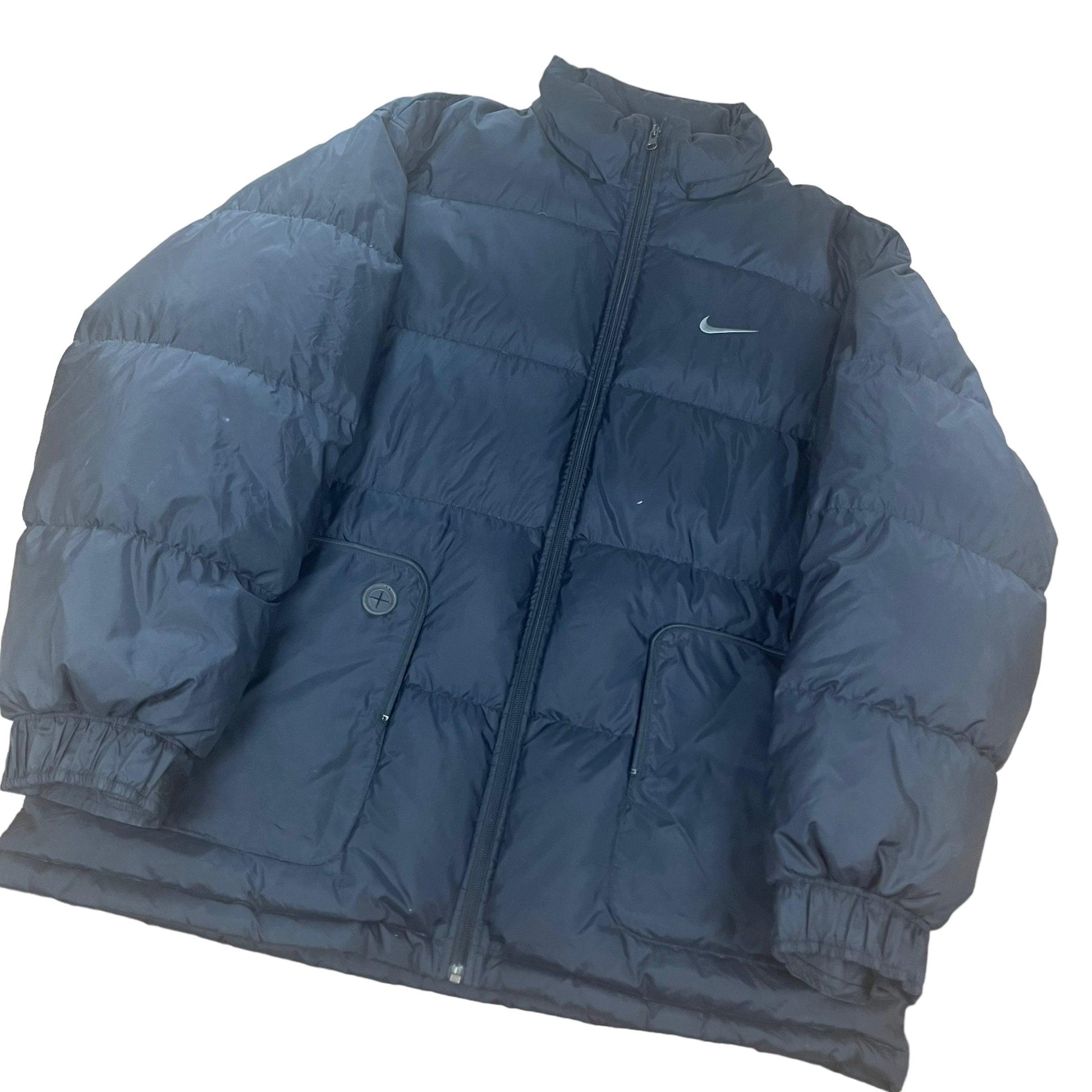 Vintage Black Nike Puffer Coat - Large - The Streetwear Studio