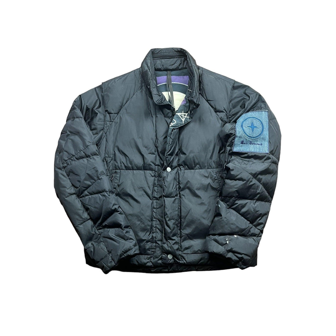 Vintage Black Stone Island Denims Puffer Coat - Medium - The Streetwear Studio