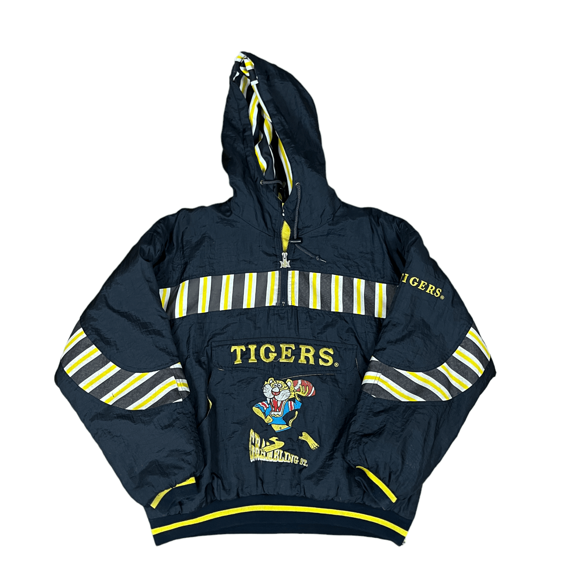 Vintage Black + Yellow USA NFL Tigers Quarter Zip Coat - Large - The Streetwear Studio