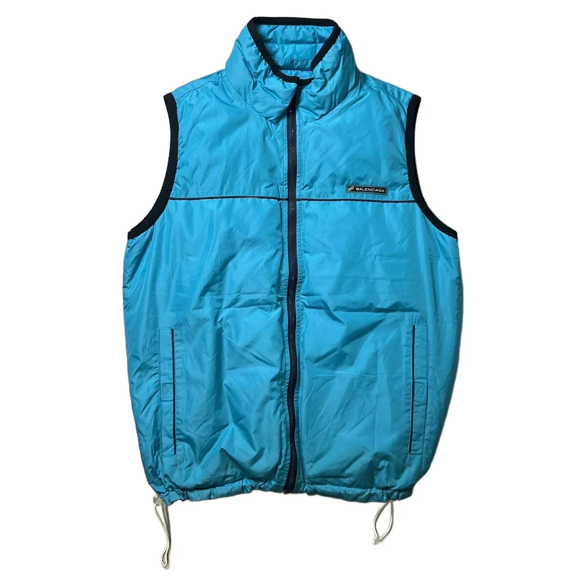 Vintage Blue Balenciaga Puffer Gilet - L | The Streetwear Studio