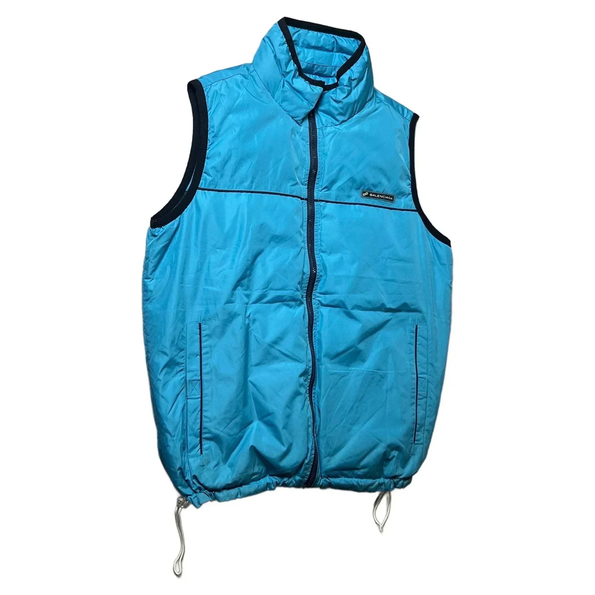 Vintage Blue Balenciaga Puffer Gilet - L | The Streetwear Studio