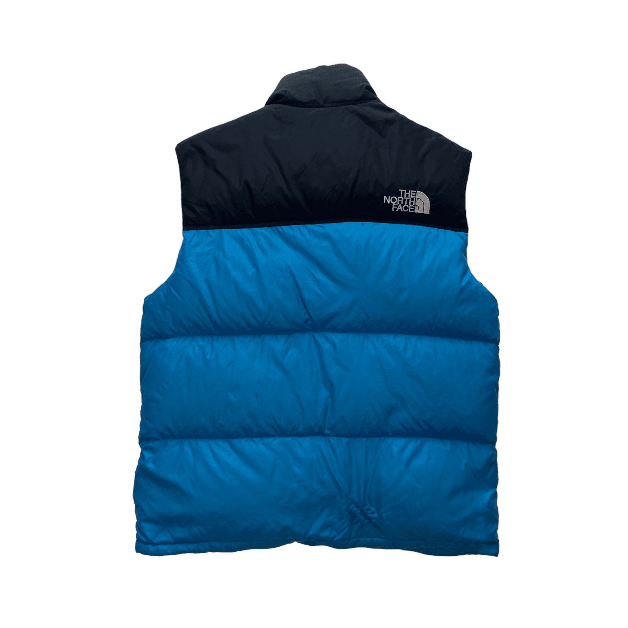 Vintage Blue + Black The North Face (TNF) Puffer Gilet - Extra Large - The Streetwear Studio