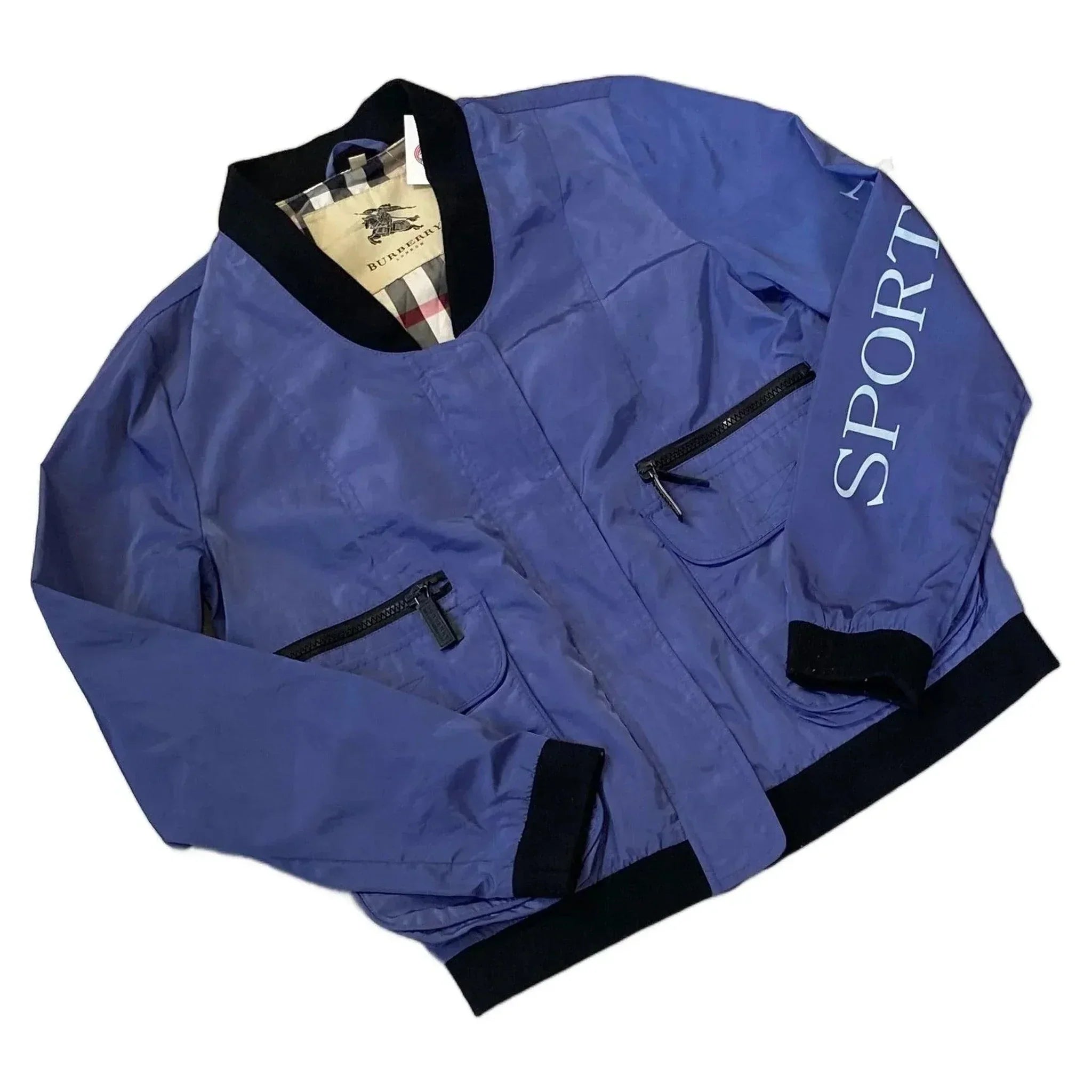 Vintage Blue Burberry Jacket - L | The Streetwear Studio