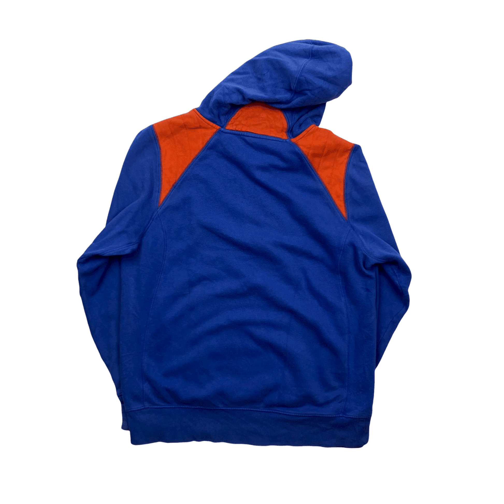 Vintage Blue + Orange Nike Centre Swoosh Hoodie - Small - The Streetwear Studio
