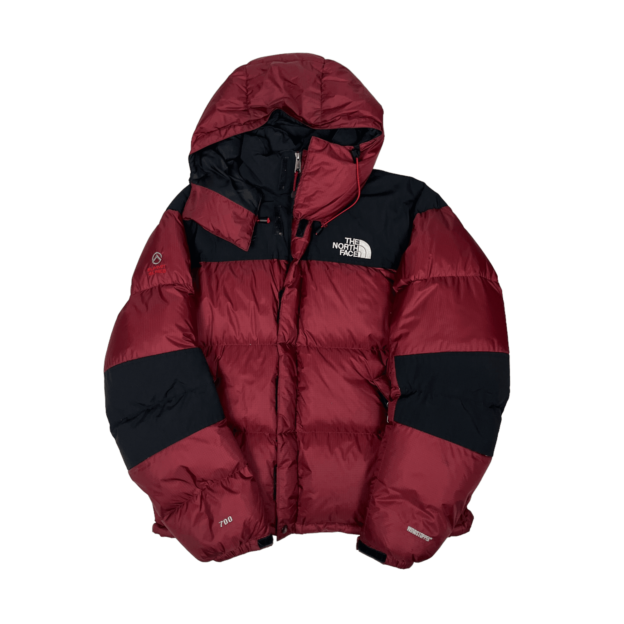 Vintage Burgundy + Black The North Face (TNF) Baltoro Puffer Coat - Large - The Streetwear Studio