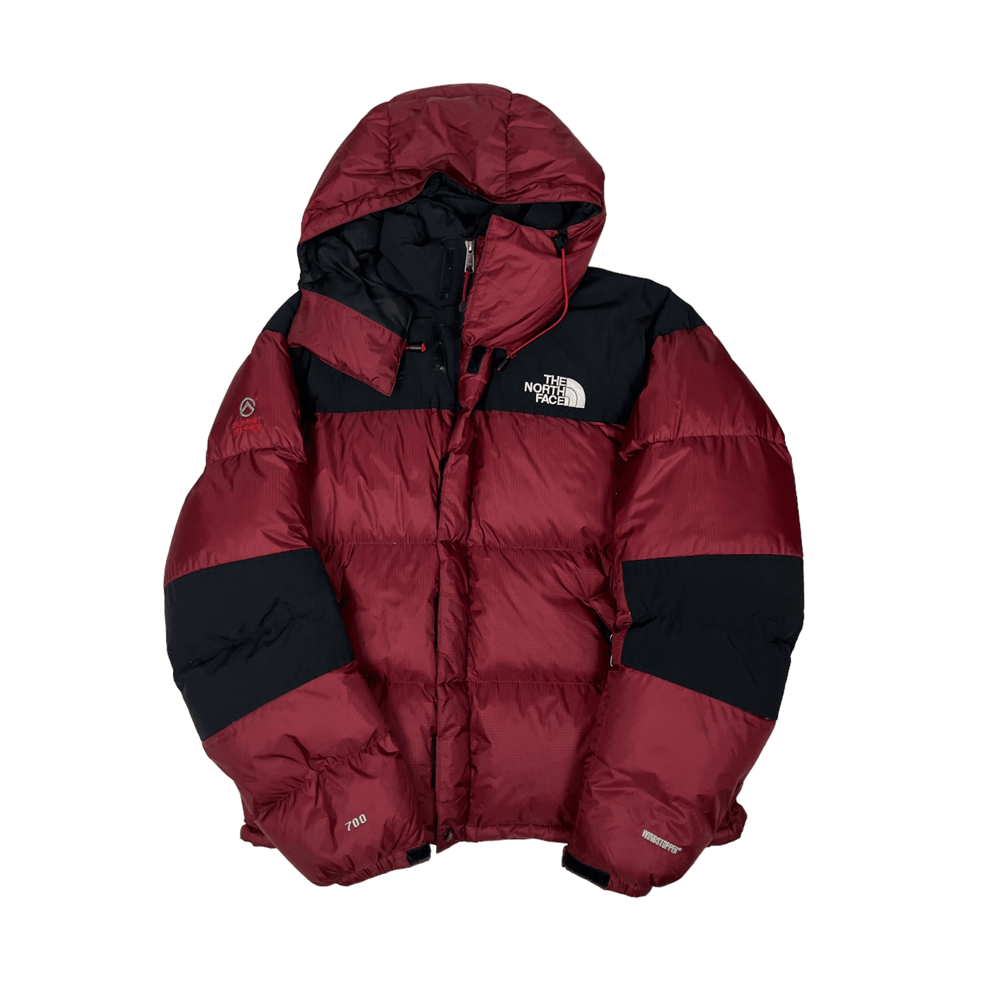Vintage Burgundy + Black The North Face (TNF) Baltoro Puffer Coat - Large - The Streetwear Studio