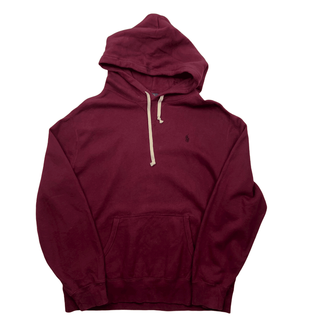 Vintage Burgundy Polo Ralph Lauren Hoodie - Extra Large - The Streetwear Studio