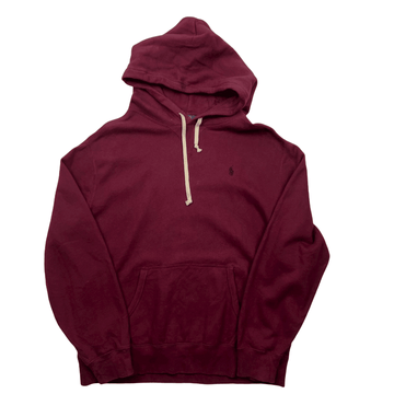 Vintage Burgundy Polo Ralph Lauren Hoodie - Extra Large - The Streetwear Studio