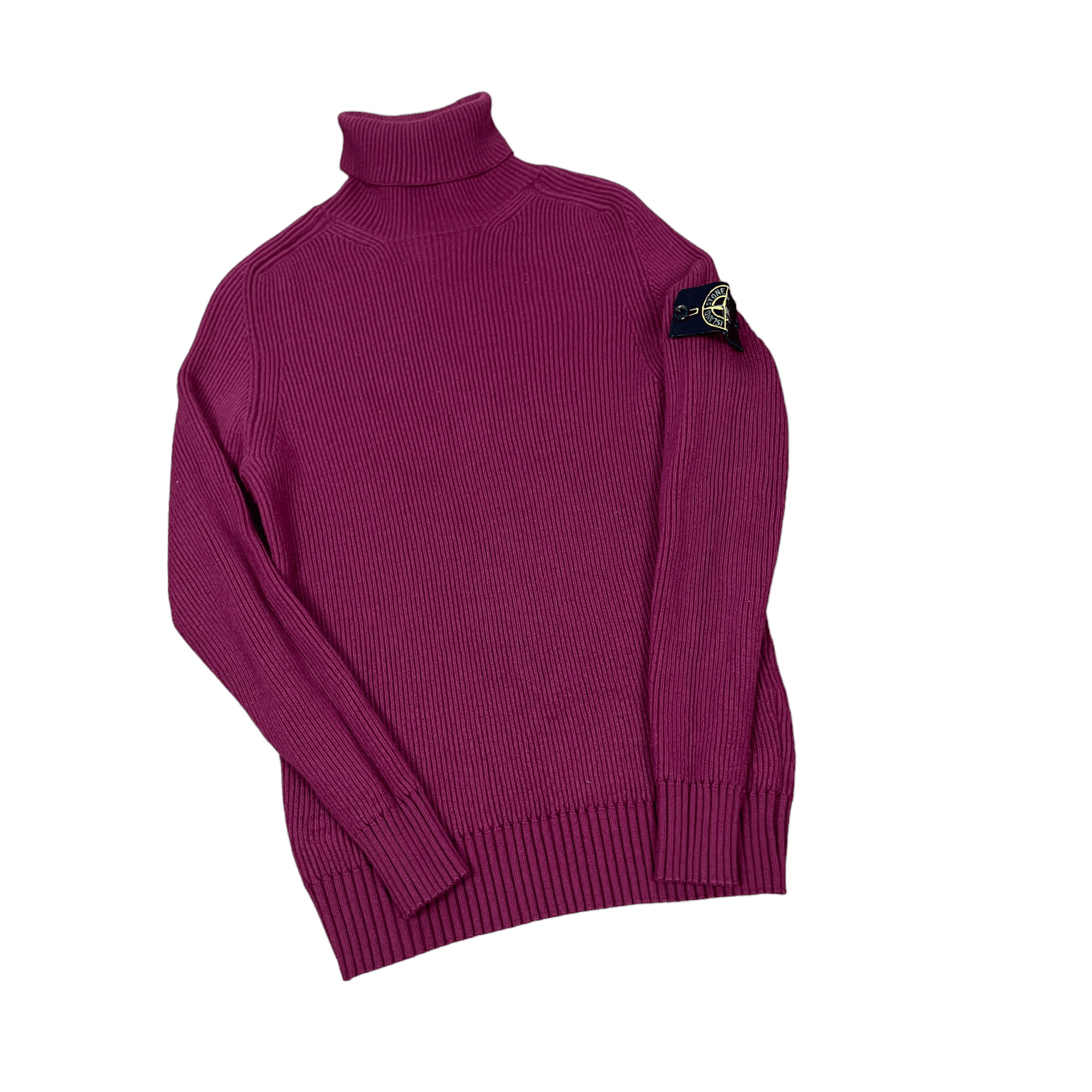Vintage Burgundy Stone Island Mock Neck Sweatshirt - Extra Large - The Streetwear Studio