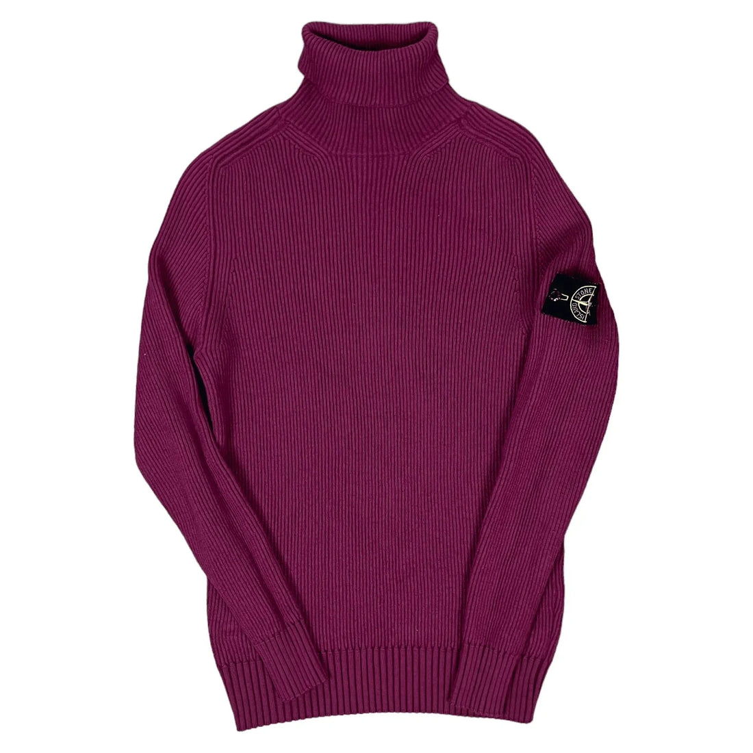 Vintage Burgundy Stone Island Mock Neck Sweatshirt - XL | The Streetwear Studio