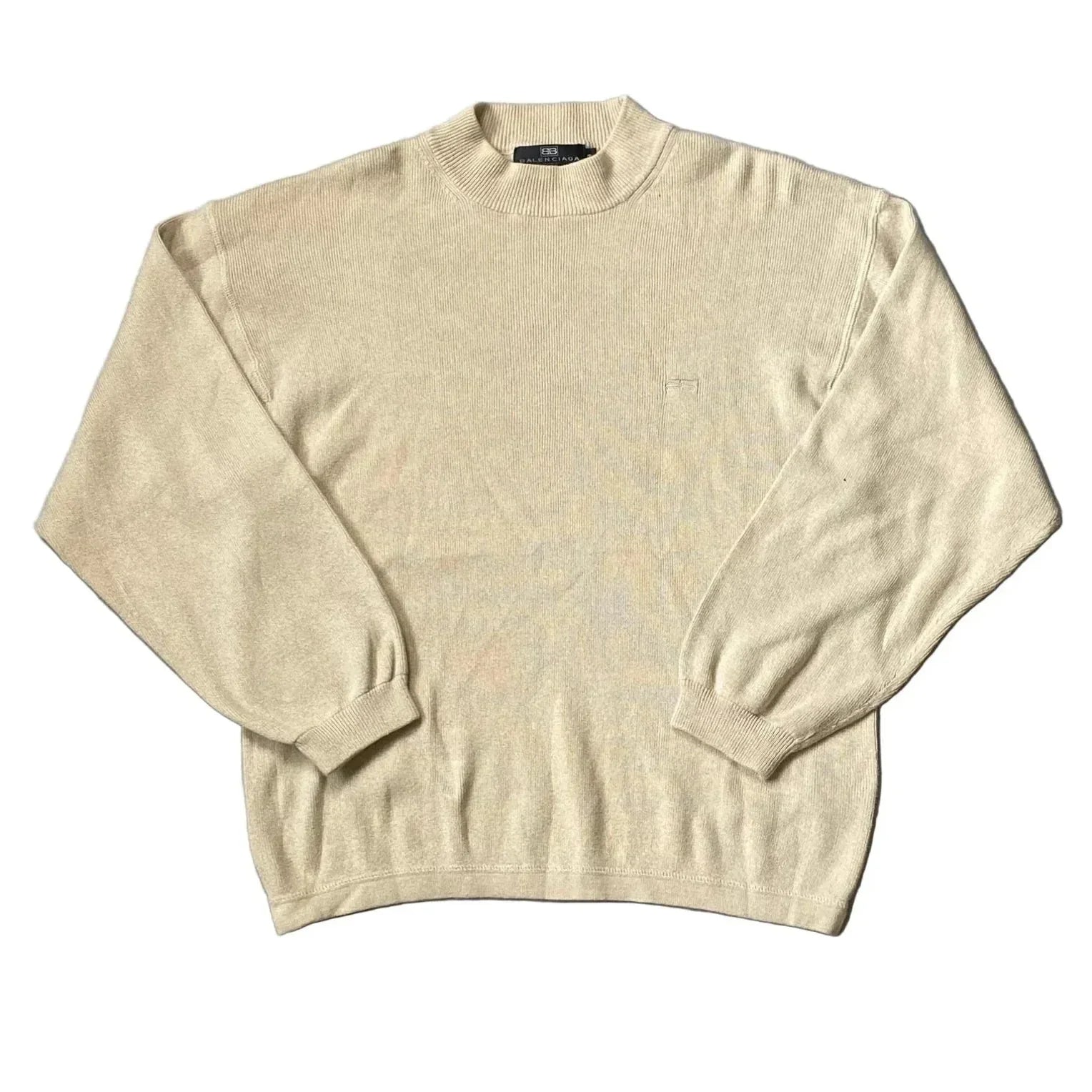 Vintage Cream Balenciaga Knitted Sweatshirt - M | The Streetwear Studio