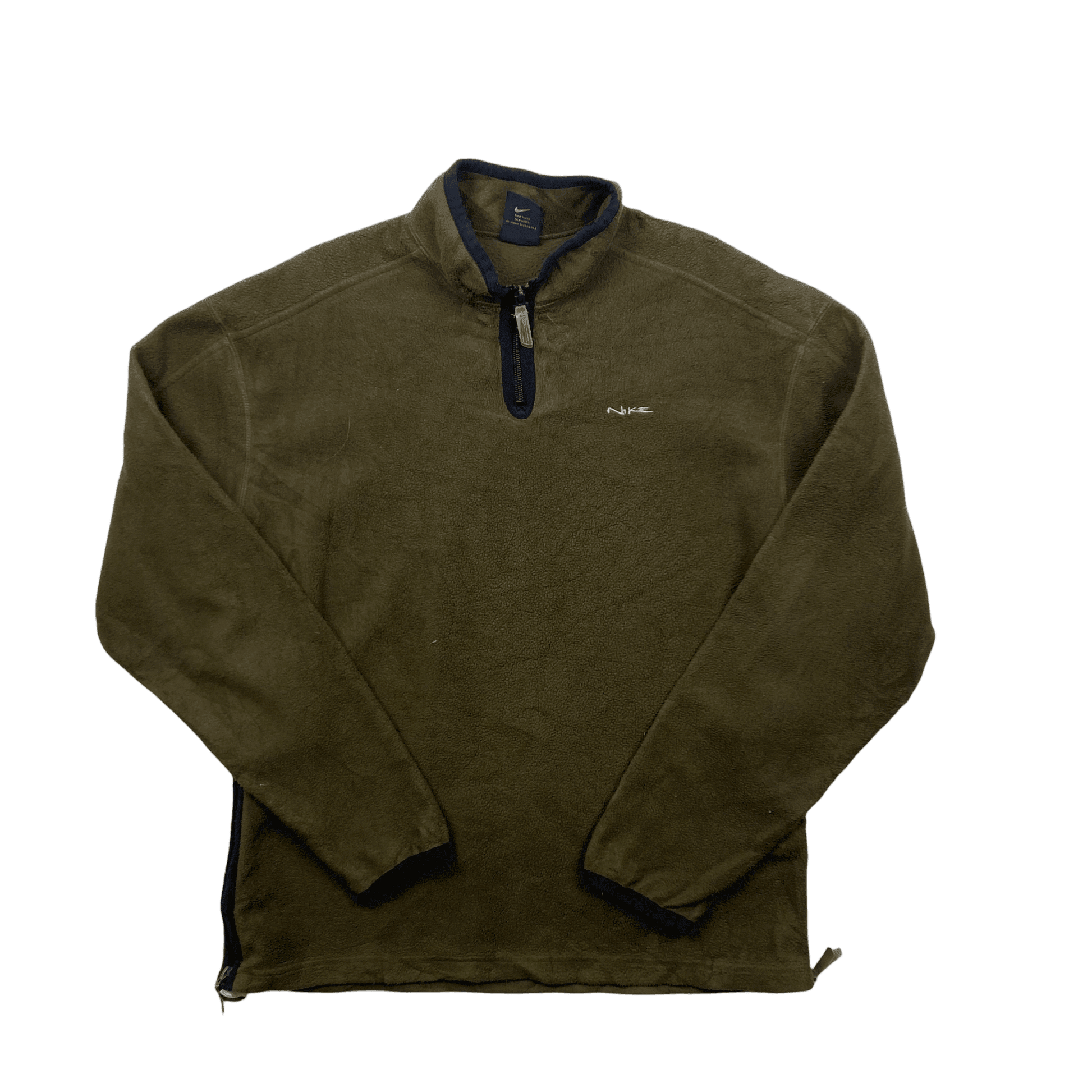 Vintage Green Nike Spell-Out Quarter Zip Fleece - Small - The Streetwear Studio