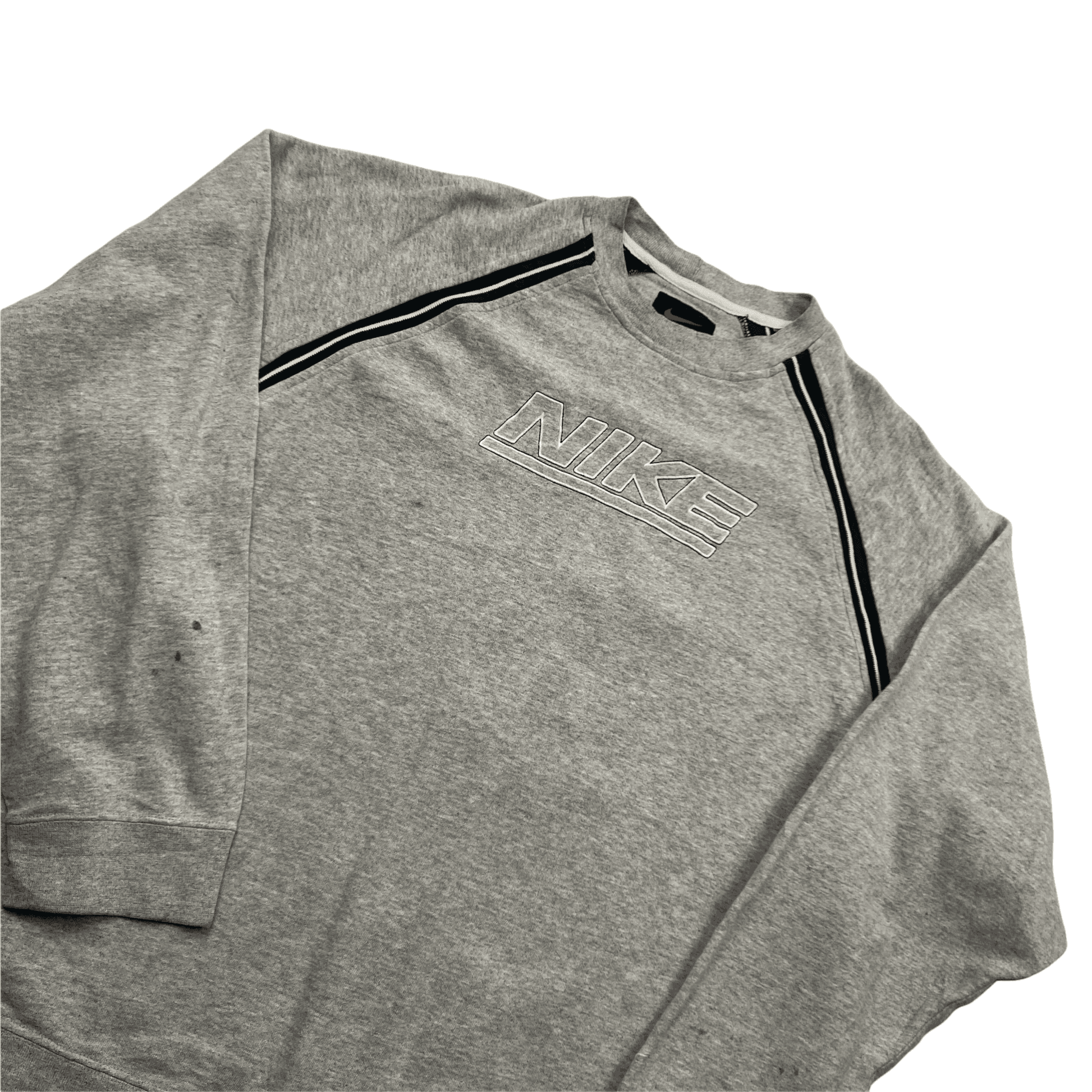 Vintage Grey + Black Nike Spell-Out Sweatshirt - Large - The Streetwear Studio