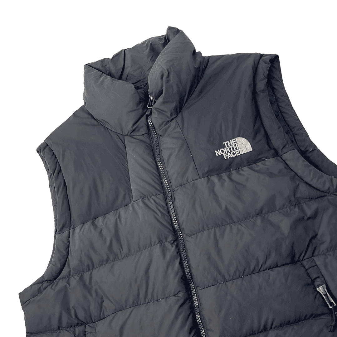 Vintage Grey + Black The North Face (TNF) 700 Puffer Gilet - Medium - The Streetwear Studio