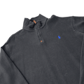 Vintage Grey Polo Ralph Lauren Quarter Zip Sweatshirt - Extra Large - The Streetwear Studio