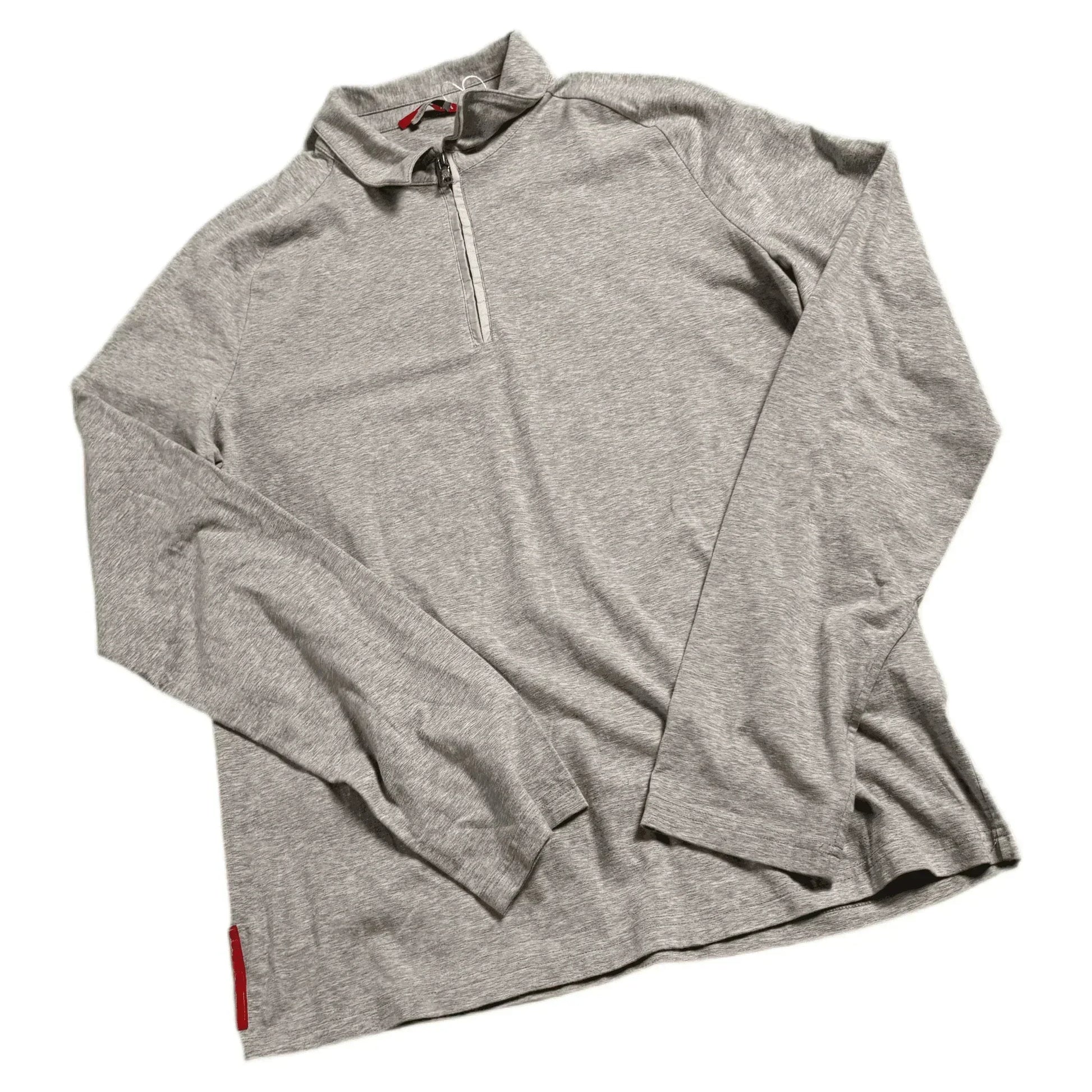 Vintage Grey Prada 1/4 Zip Sweatshirt - XL | The Streetwear Studio