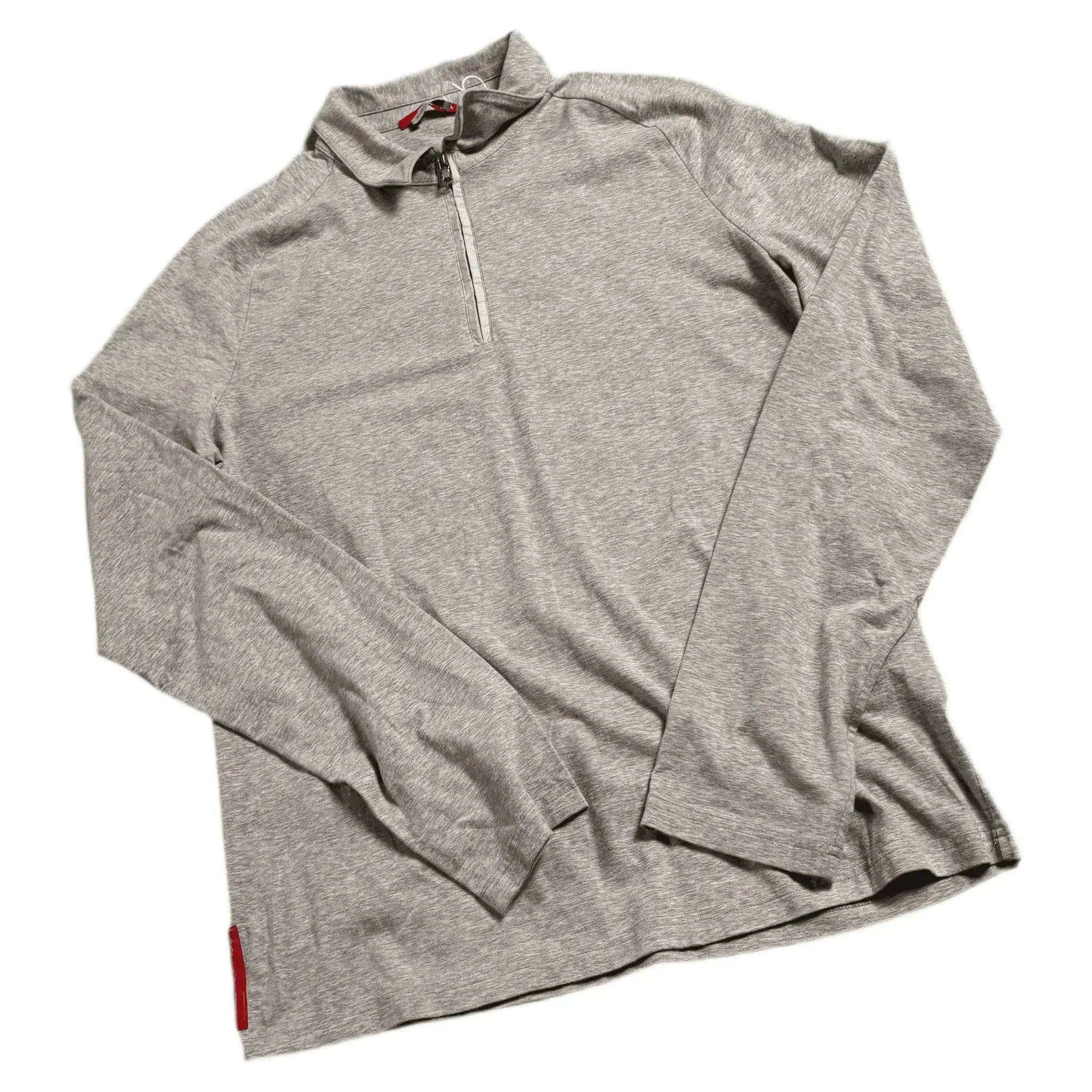 Vintage Grey Prada 1/4 Zip Sweatshirt - XL | The Streetwear Studio