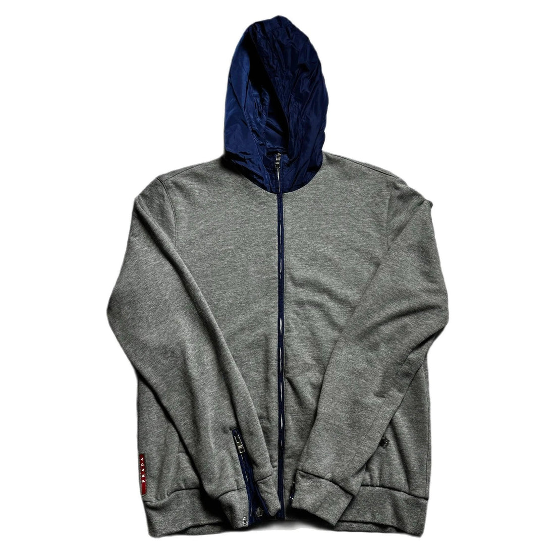 Vintage Grey Prada Full Zip Hoodie - M | The Streetwear Studio