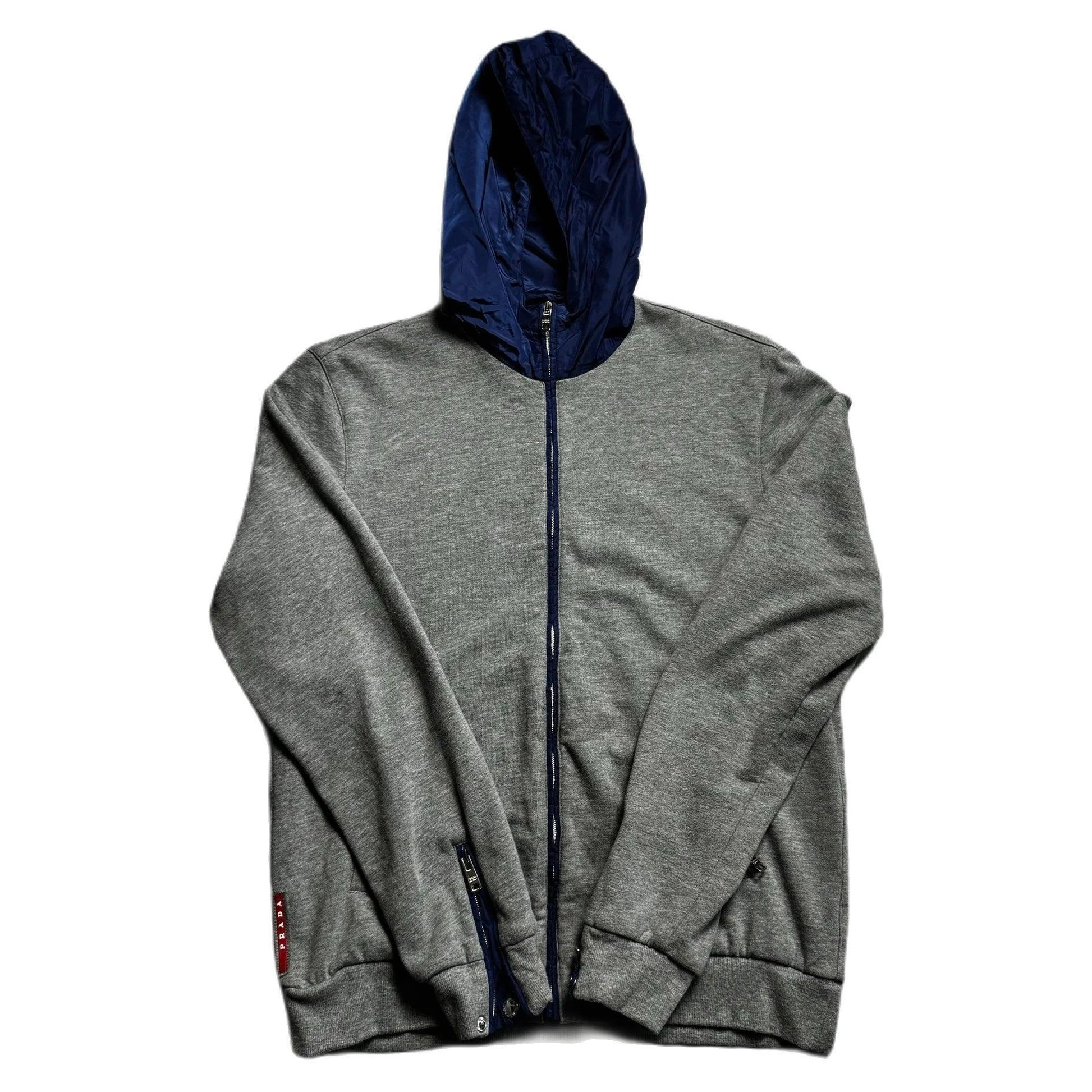 Vintage Grey Prada Full Zip Hoodie - M | The Streetwear Studio