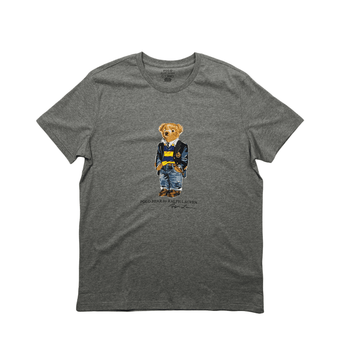 Vintage Grey Ralph Lauren Polo Bear Spell-Out Tee - Large - The Streetwear Studio