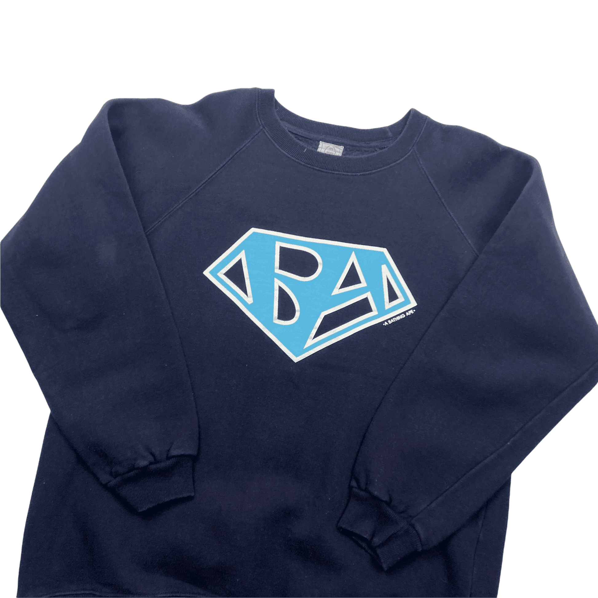 Vintage Navy Blue A Bathing Ape (BAPE) Superman Sweatshirt - Large - The Streetwear Studio