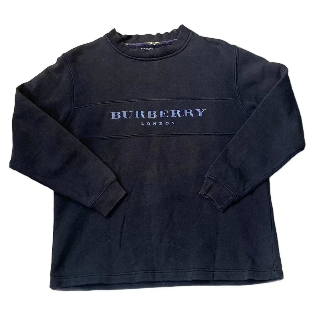 Vintage Navy Blue Burberry Sweatshirt - S | The Streetwear Studio