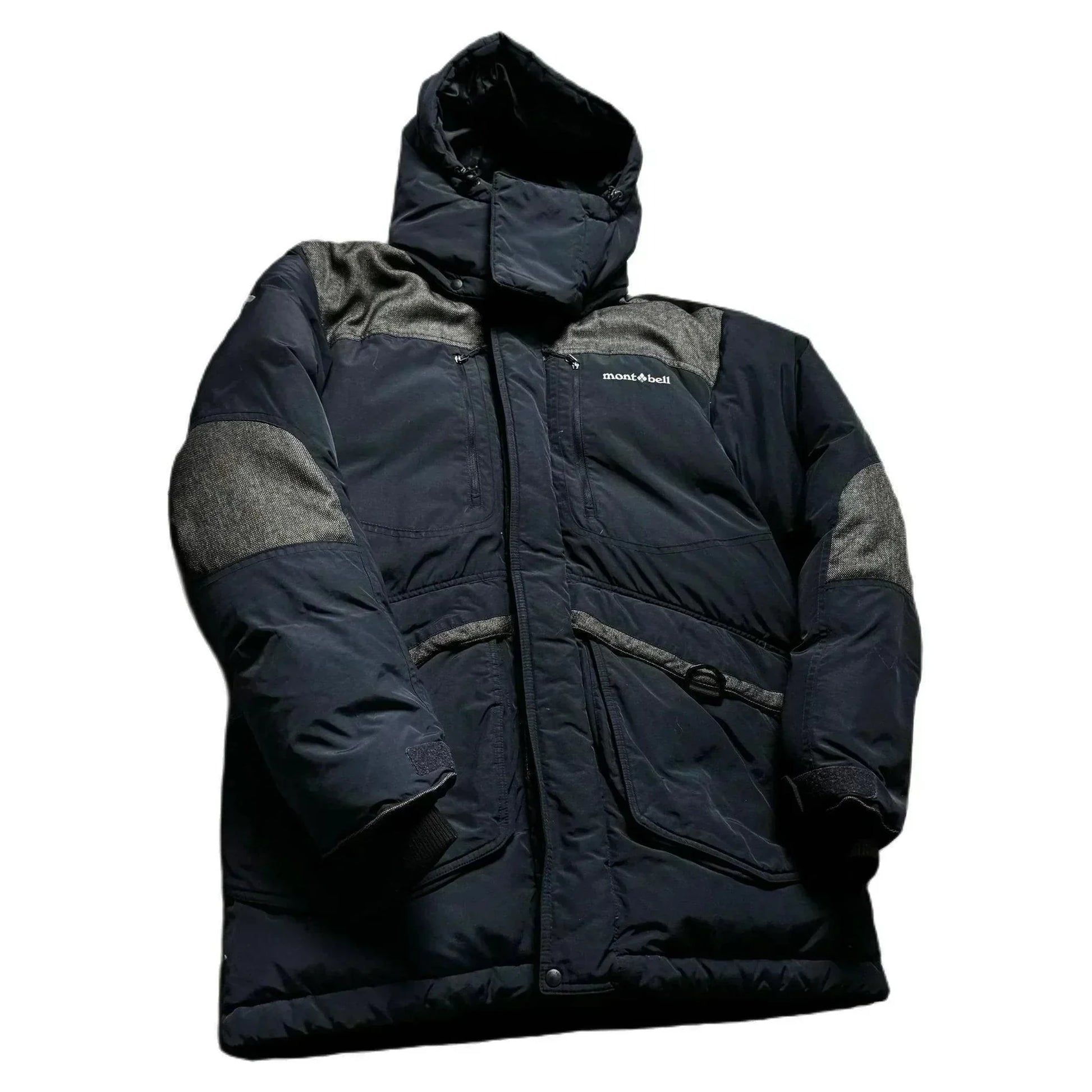 Vintage Navy Blue + Grey Montbell Puffer Coat - XL | The Streetwear Studio