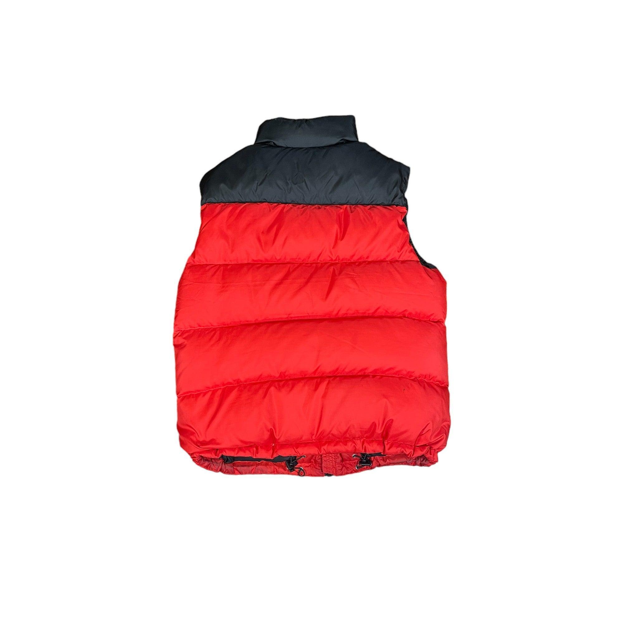 Vintage Red + Black Polo Ralph Lauren Puffer Gilet - Medium - The Streetwear Studio