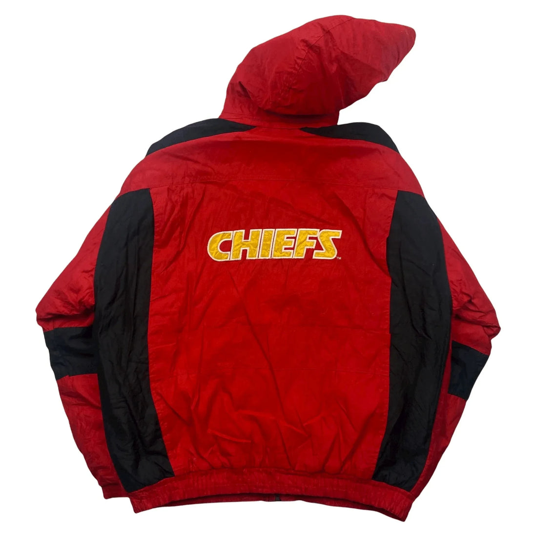 Vintage Red + Black Reebok NFL Pro Line Kansas City Chiefs Large Logo Spell-Out Jacket - XL | The Streetwear Studio