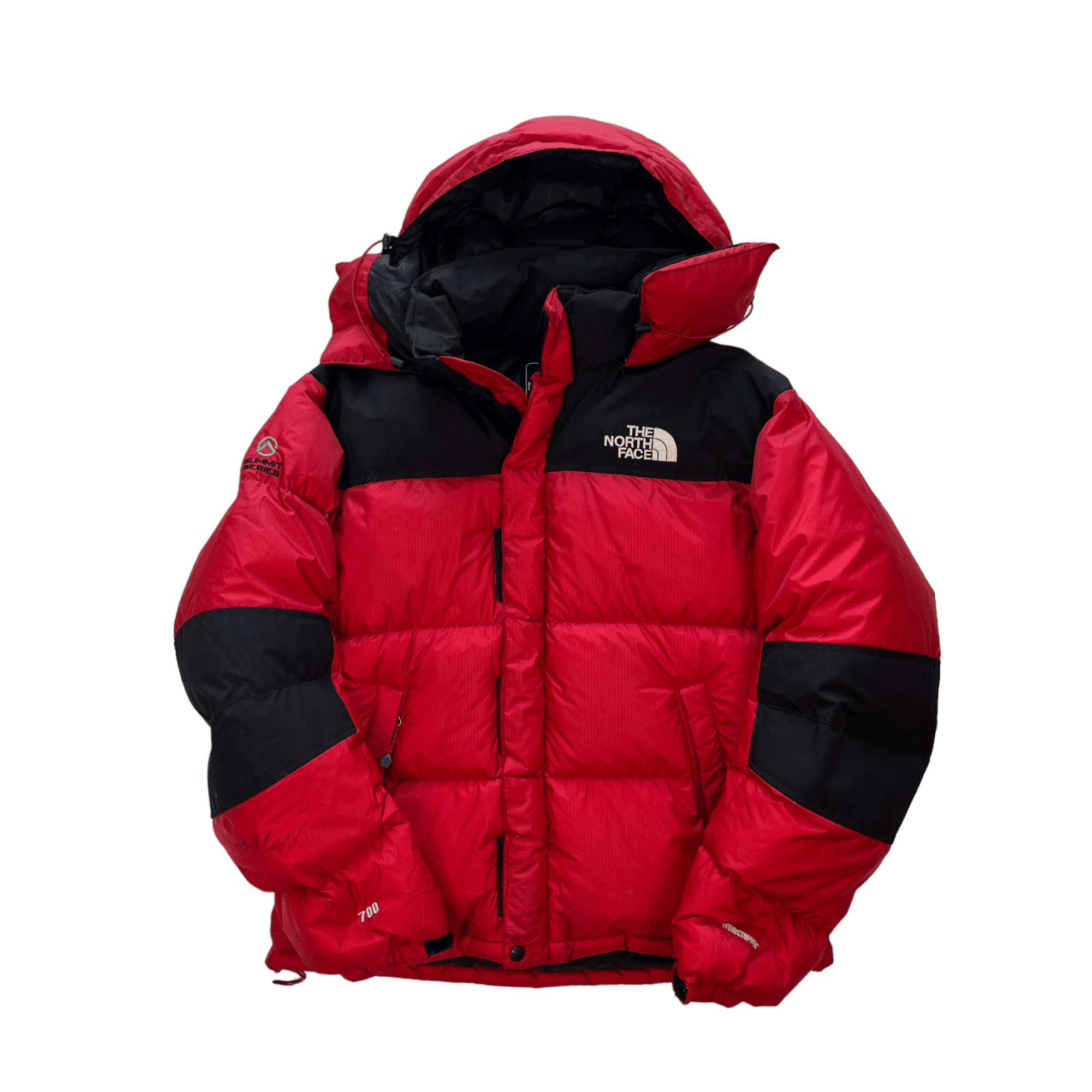 Vintage Red + Black The North Face (TNF) Baltoro Puffer Coat - Medium - The Streetwear Studio