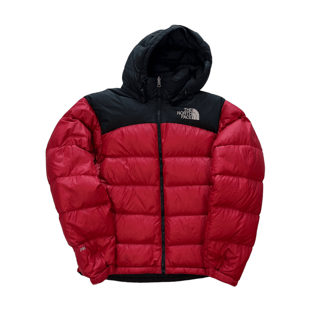 Vintage Red + Black The North Face (TNF) Puffer Coat - Small - The Streetwear Studio