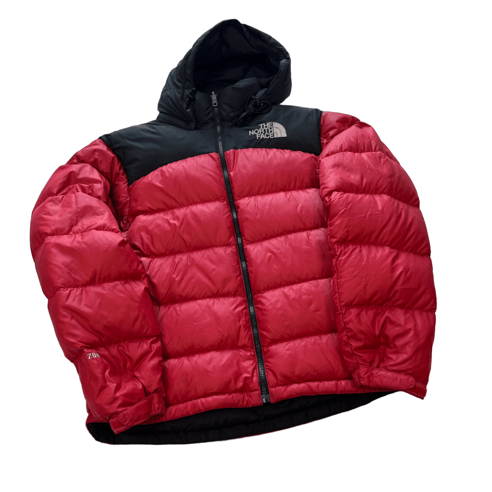 Vintage Red + Black The North Face (TNF) Puffer Coat - Small - The Streetwear Studio
