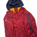 Vintage Red/ Burgundy Tommy Hilfiger Sailing Waterproof Full Zip Jacket with Hood - Large - The Streetwear Studio
