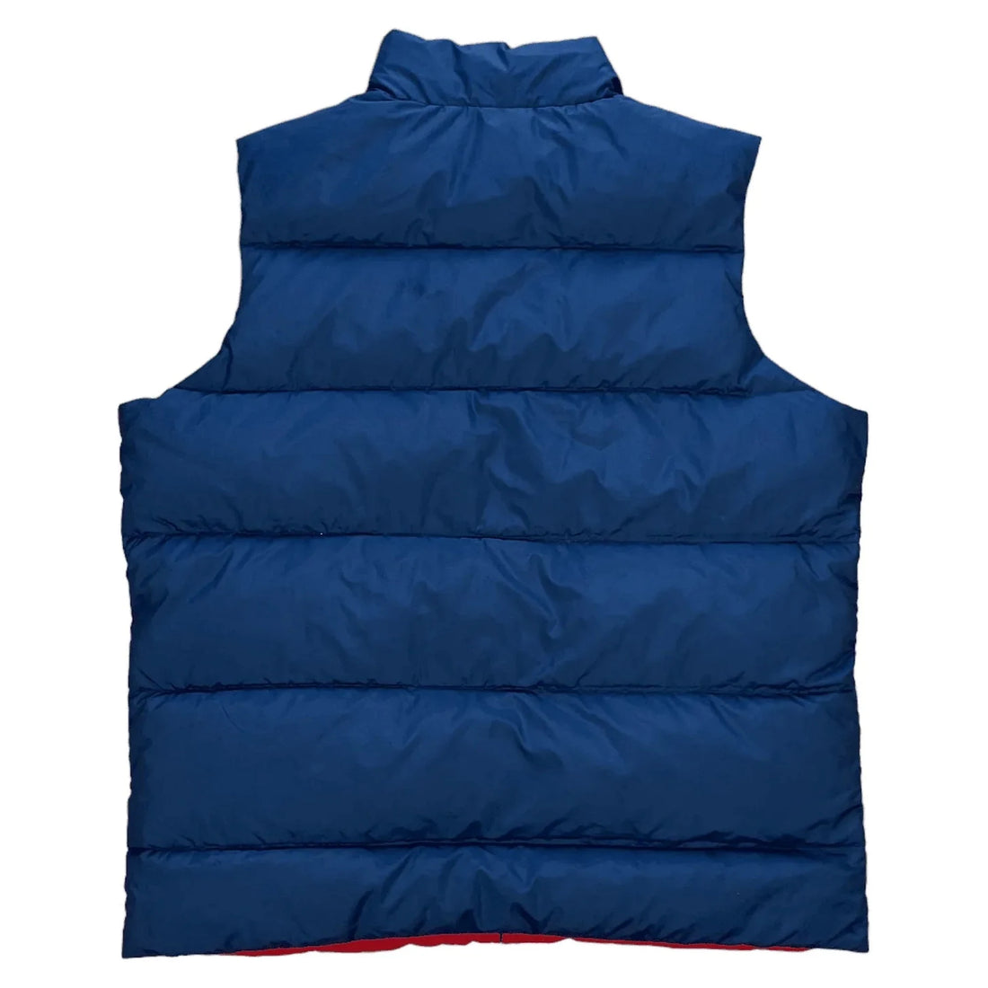 Vintage Red + Navy Blue Polo Ralph Lauren Reversible Puffer Gilet - M | The Streetwear Studio