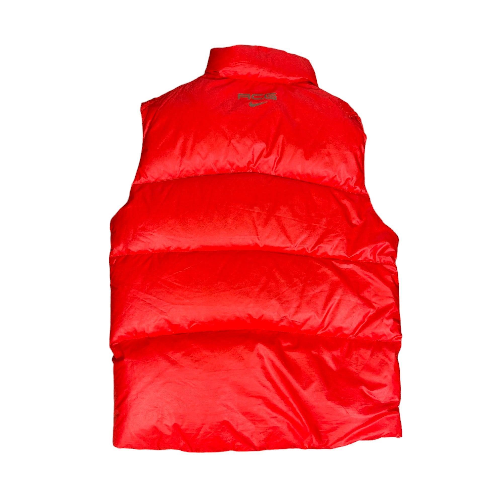 Vintage Red Nike ACG Puffer Gilet - Small - The Streetwear Studio