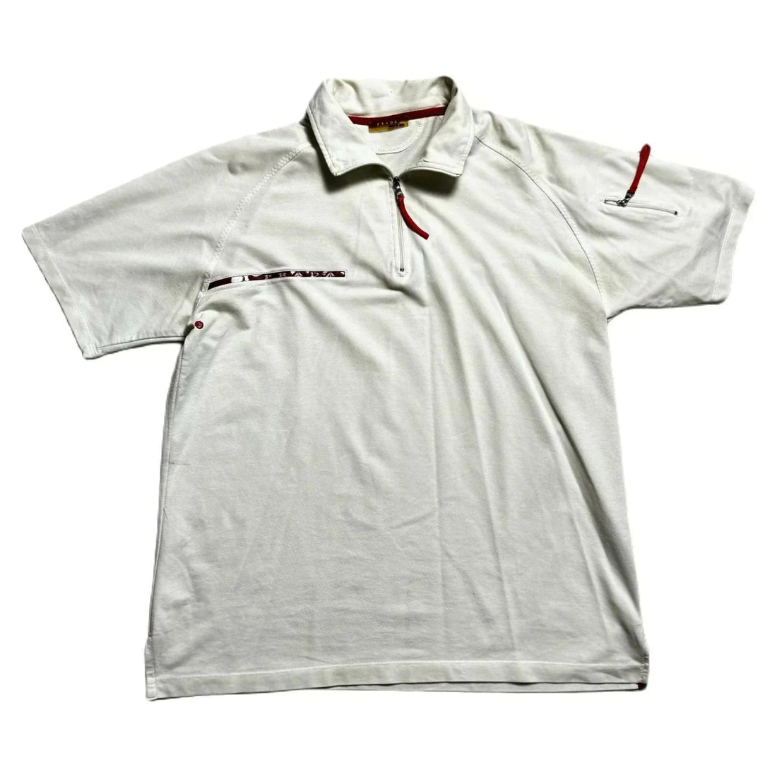 Vintage White Prada Polo Shirt - M | The Streetwear Studio
