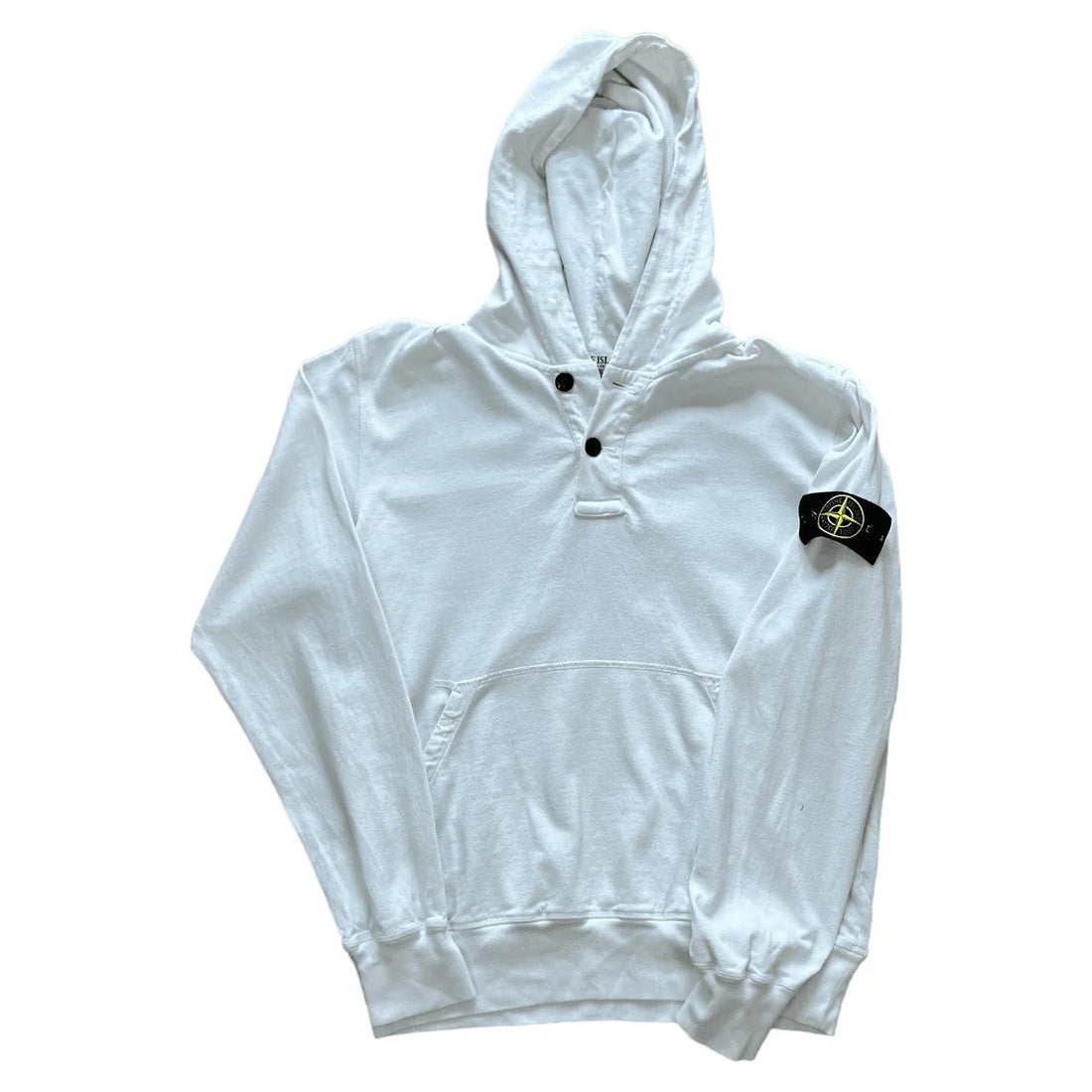Vintage White Stone Island Hoodie - M | The Streetwear Studio
