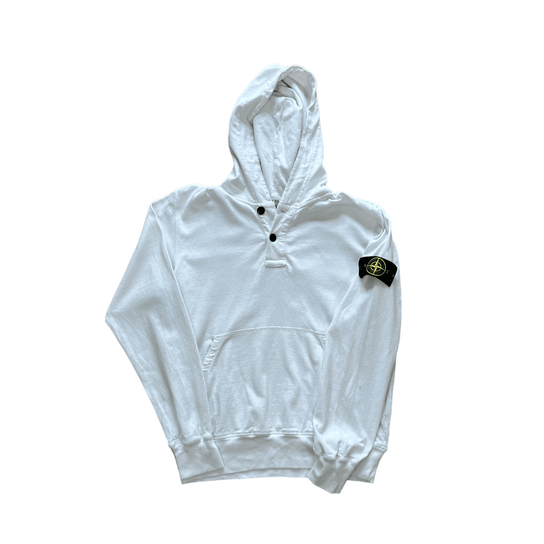 Vintage White Stone Island Hoodie - Medium - The Streetwear Studio