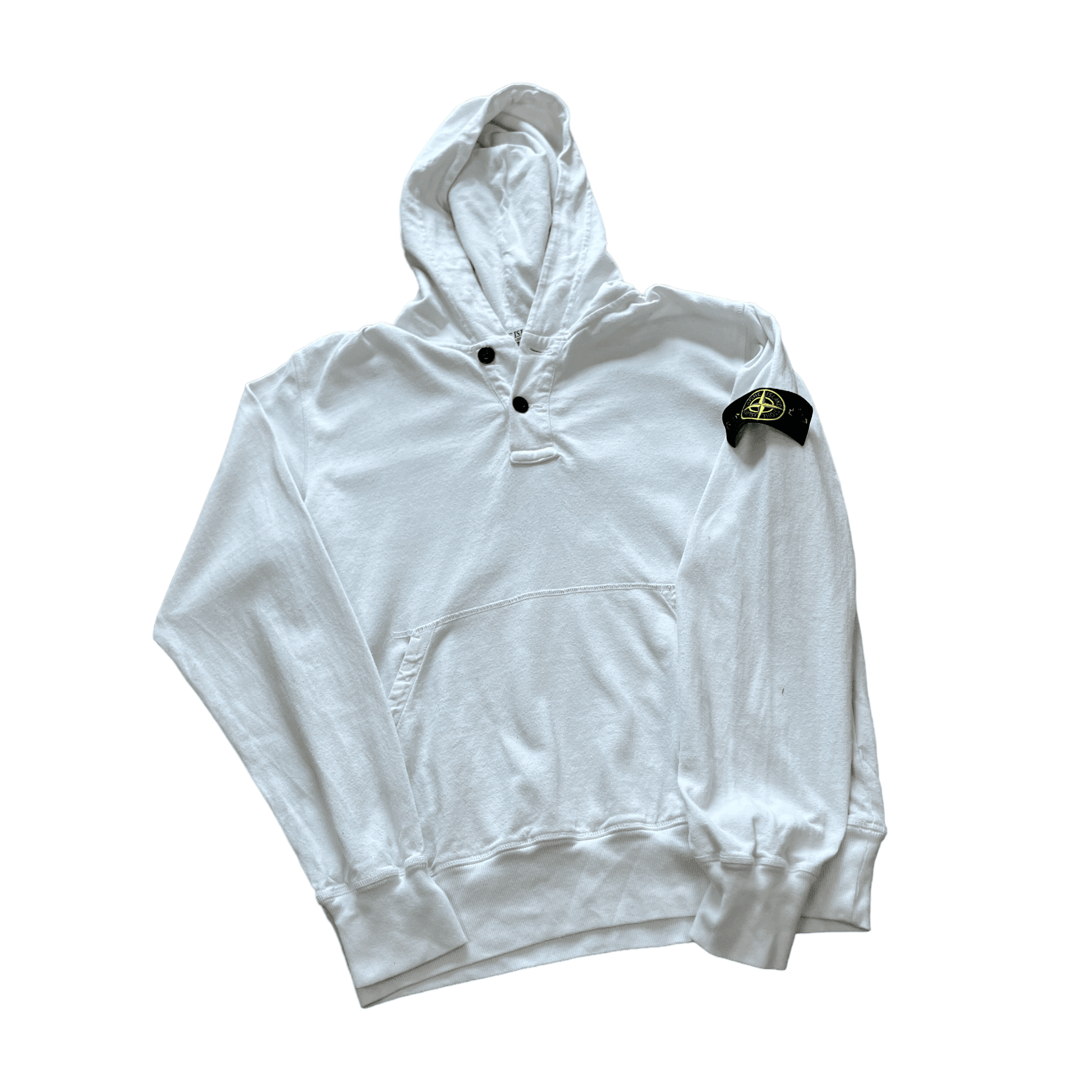 Vintage White Stone Island Hoodie - Medium - The Streetwear Studio