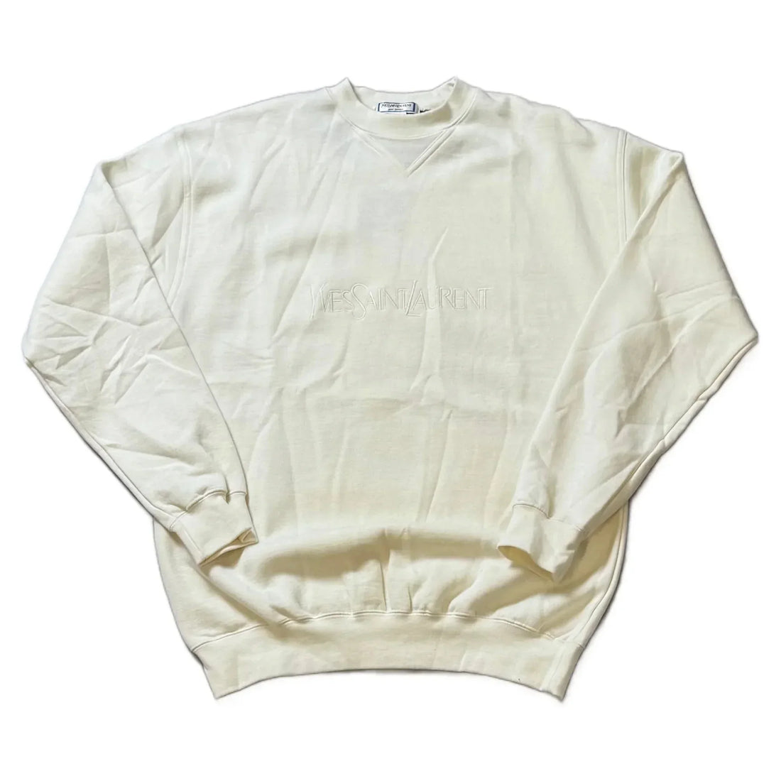 Vintage White Yves Saint Laurent (YSL) Sweatshirt - M | The Streetwear Studio