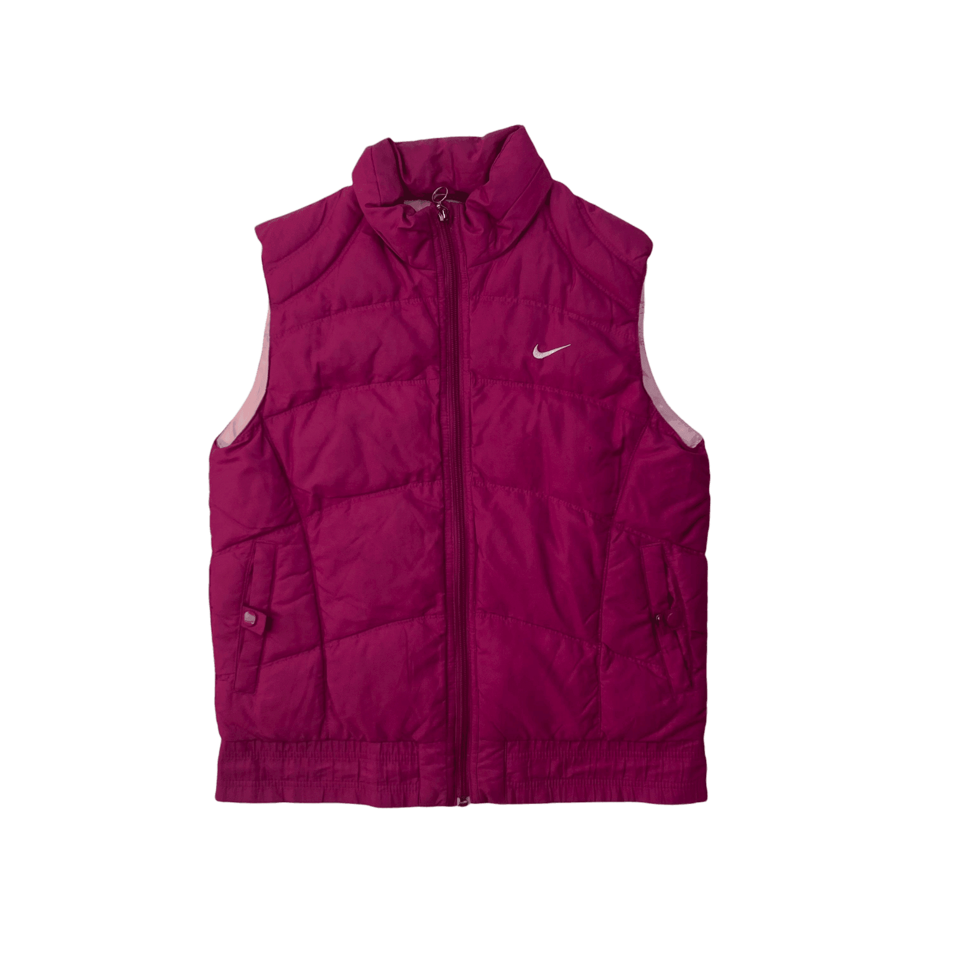 Vintage Women's Pink Nike Puffer Gilet - Large - The Streetwear Studio