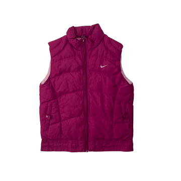 Vintage Women's Pink Nike Puffer Gilet - Large - The Streetwear Studio