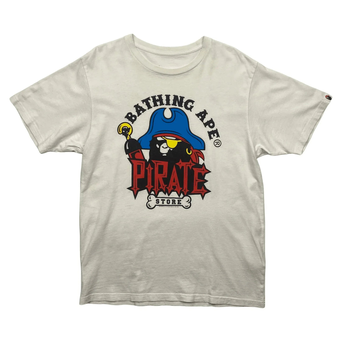 White A Bathing Ape (BAPE) Pirate Store Tee - S | The Streetwear Studio
