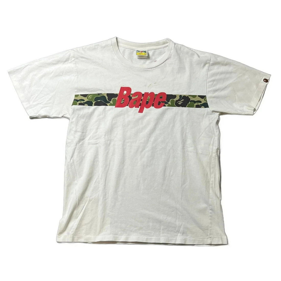 White A Bathing Ape (BAPE) Tee - L | The Streetwear Studio
