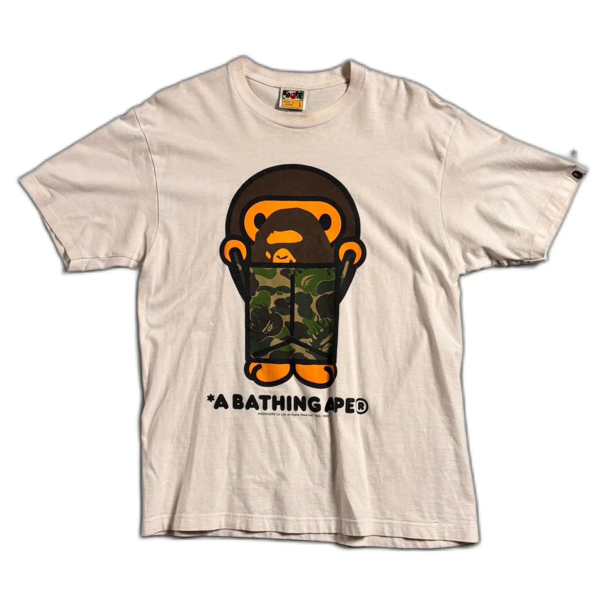 White A Bathing Ape (BAPE) Tee - L | The Streetwear Studio