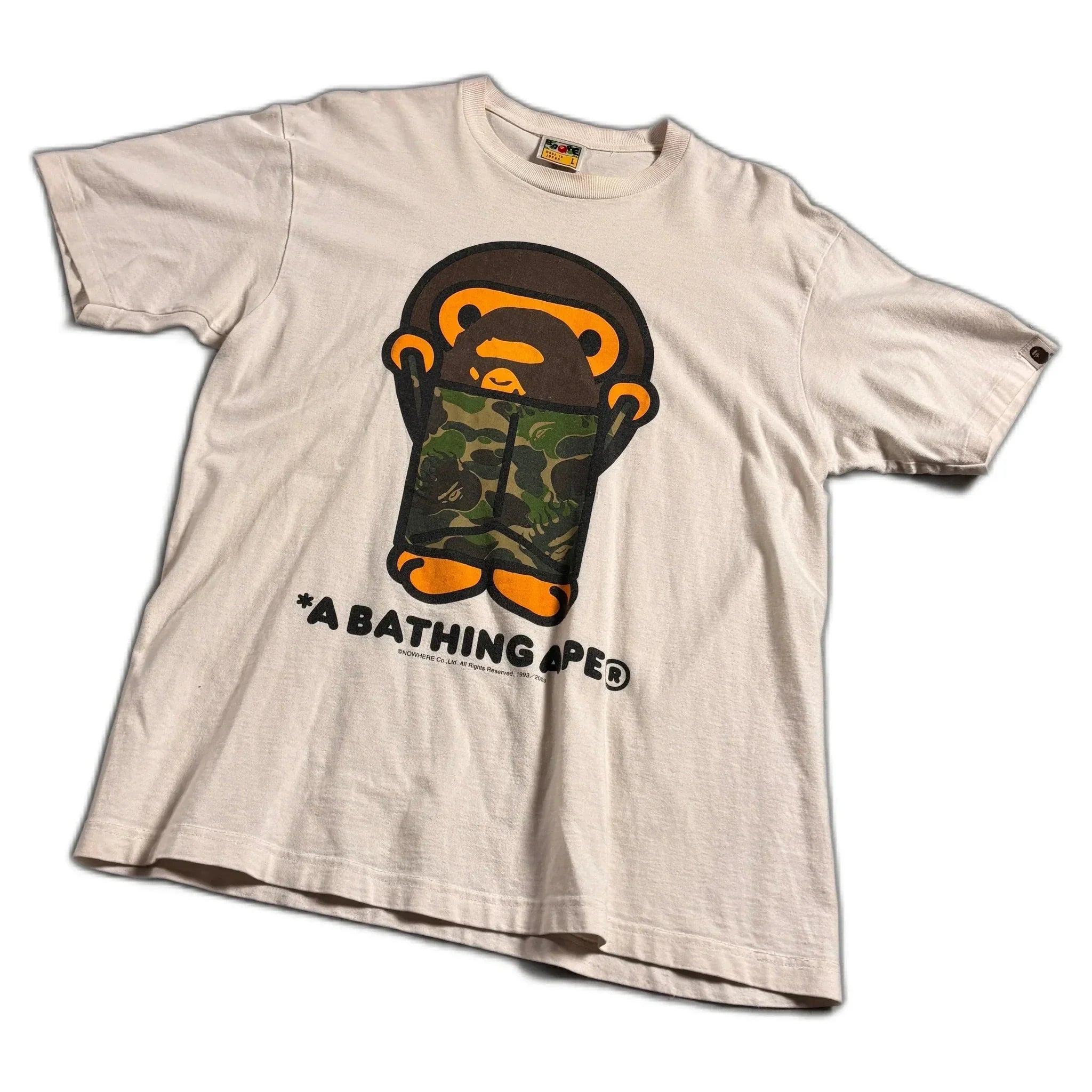White A Bathing Ape (BAPE) Tee - L | The Streetwear Studio