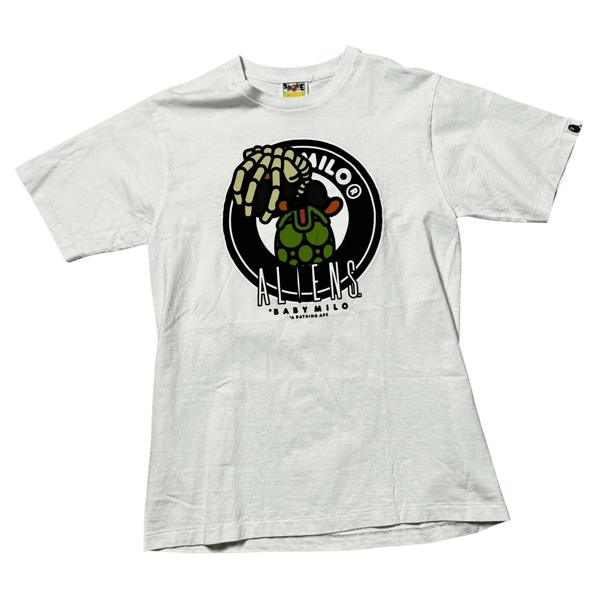 White A Bathing Ape (BAPE) x Aliens Tee - M | The Streetwear Studio